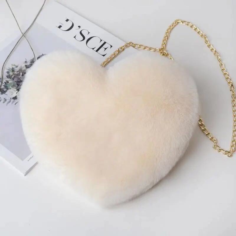 Pink Plush Heart Handbag