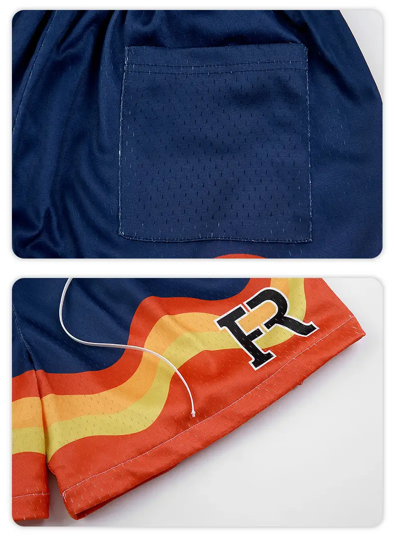 Hip Hop Flame Print Casual Shorts