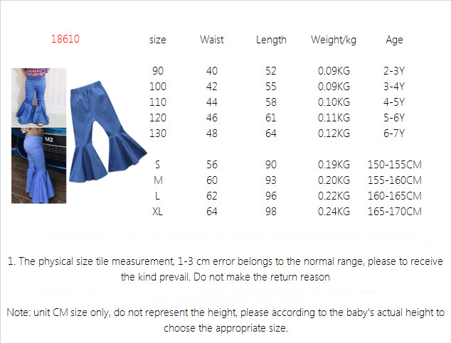 Title 1, Casual Cute Wide-Leg Jeans for Parent and Child...