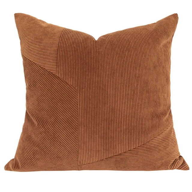 Modern Irregularly Spliced Hotel Sample Room Pillowcases Red Brown - Shop at LoveMi