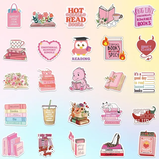 10 Book Stickers For Kindle, Romance Book Stickers, Aesthetic Bookish Stickers For Adults, Vinyl Decals For Laptops, Water Bottles, Booktok Book Lo... 100Pcs - Shop at LoveMi