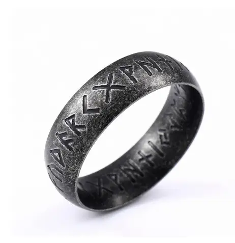 New Retro Oracle Polished Corrosion Engraved Ring