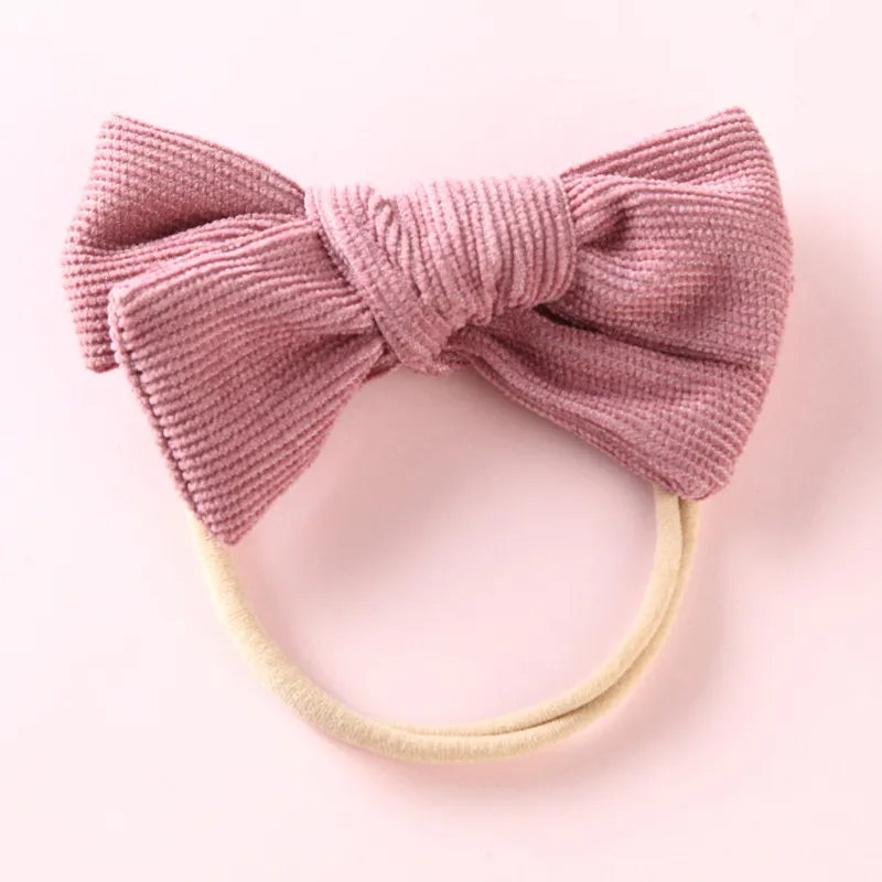 Elastic Nylon Hair Rope 17 Colors Corduroy Bow Baby Hair Tie