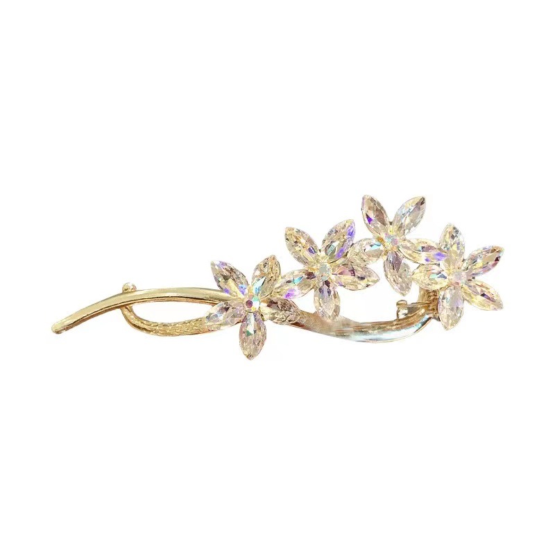 Super Fairy Temperament Crystal Flower Twister Clip Simple Personality Hairpin — foto 5