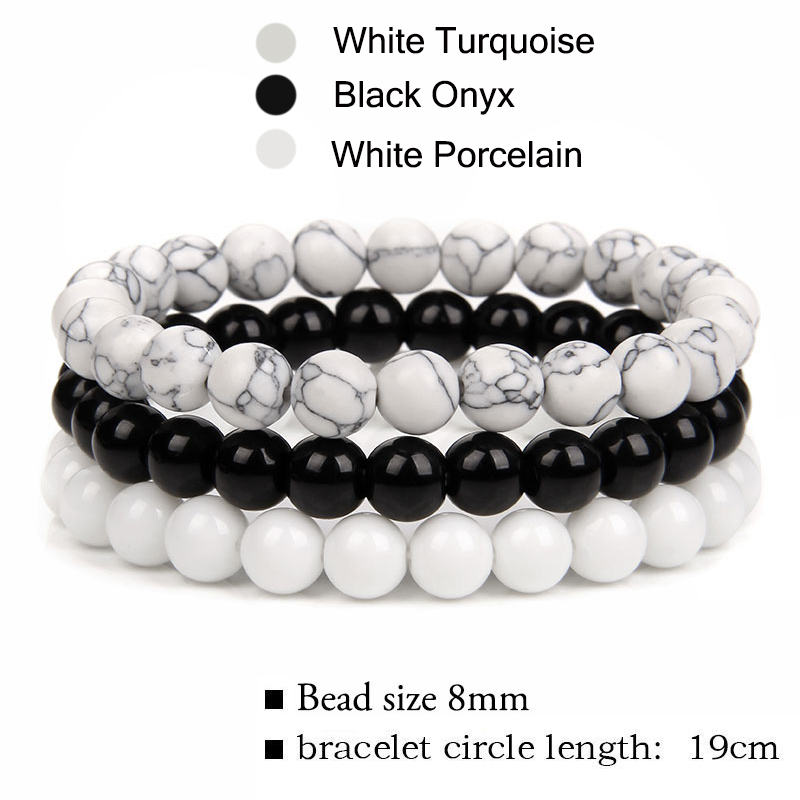 Title 3, Dreierpack Naturstein Armbänder mit 8mm Perlen....