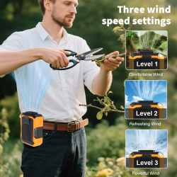 USB Rechargeable Waist-Mounted Fan & Power Bank Combo For On-the-Go Cooling