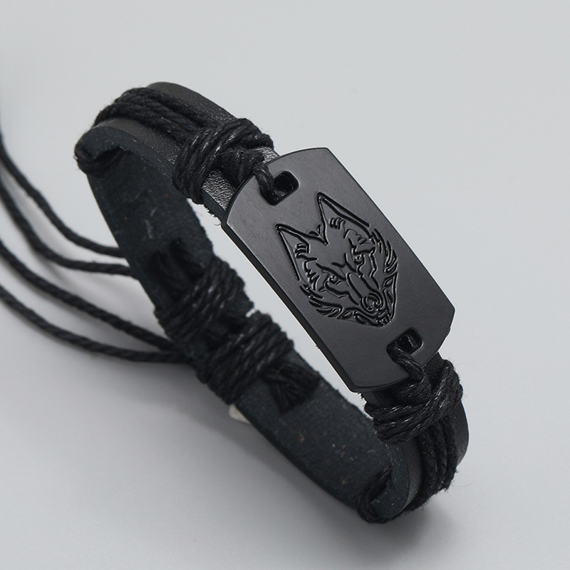Euro American Punk Style Men's Leather Bracelet