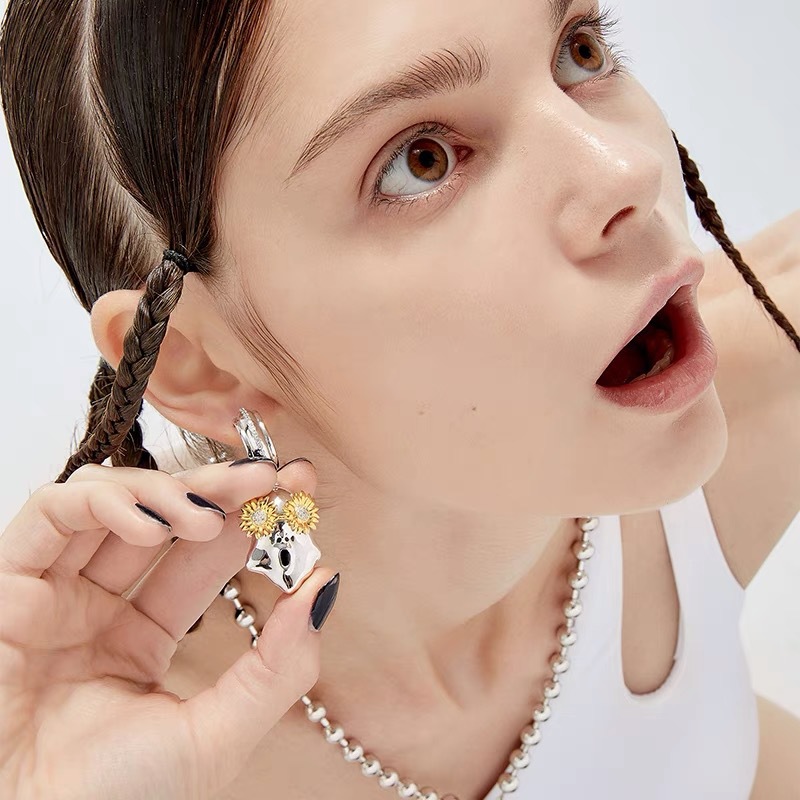 Hip-hop Niche Design Sunflower Earrings