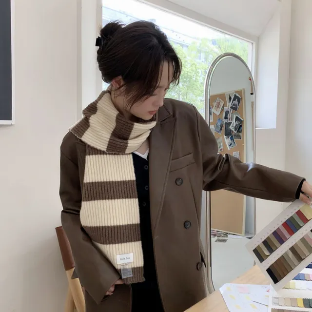 Warm Couple Casual Wool Scarf In Winter Hemp Beige - Shop at LoveMi