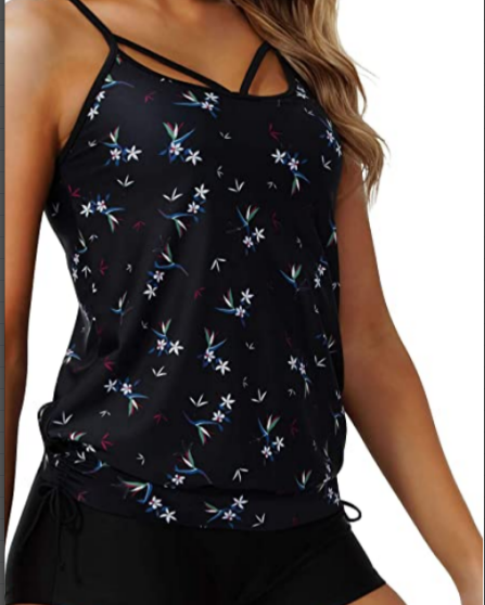 European And American New Print Neckwear Strapless Bathing Suit