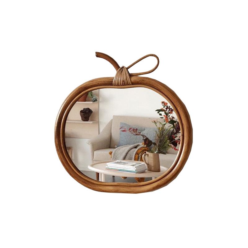 Round Rattan Wall Mirror, picture 2 of 3