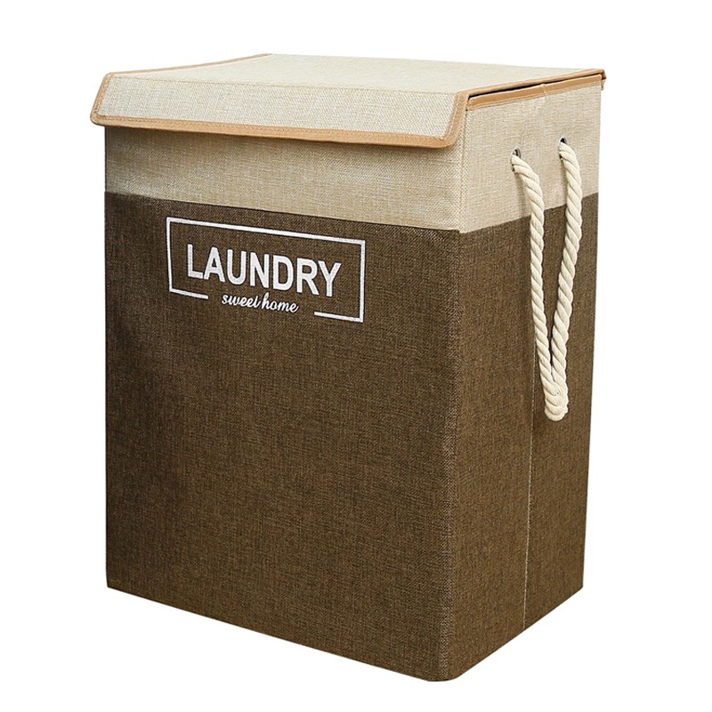 Laundry Basket Dirty Washing Clothes Storage Folding Bin Bag Hamper With Lid — image 5