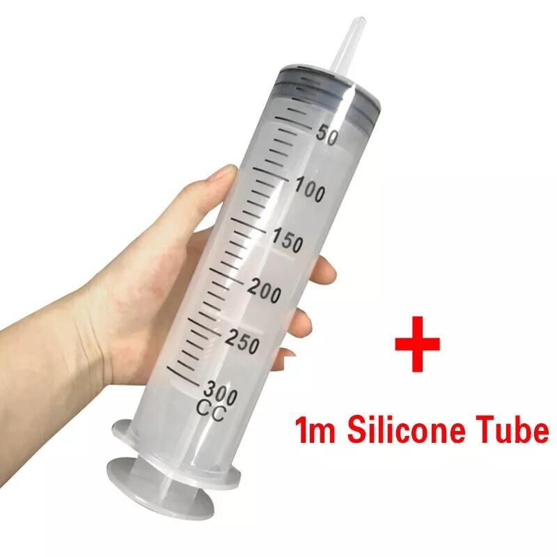300ML Disposable Syringes Liquid Syringes Capacity Inlet Oil With Hose