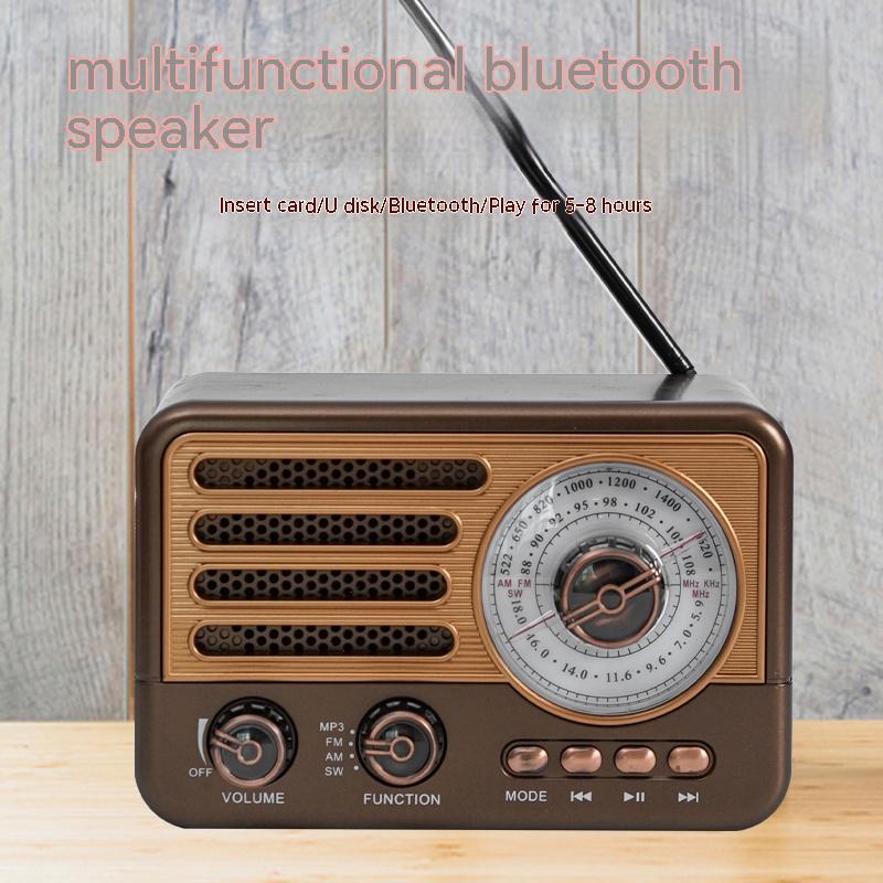 Title 2, Mini FM Radyolu Retro Kablosuz Bluetooth Hoparl...