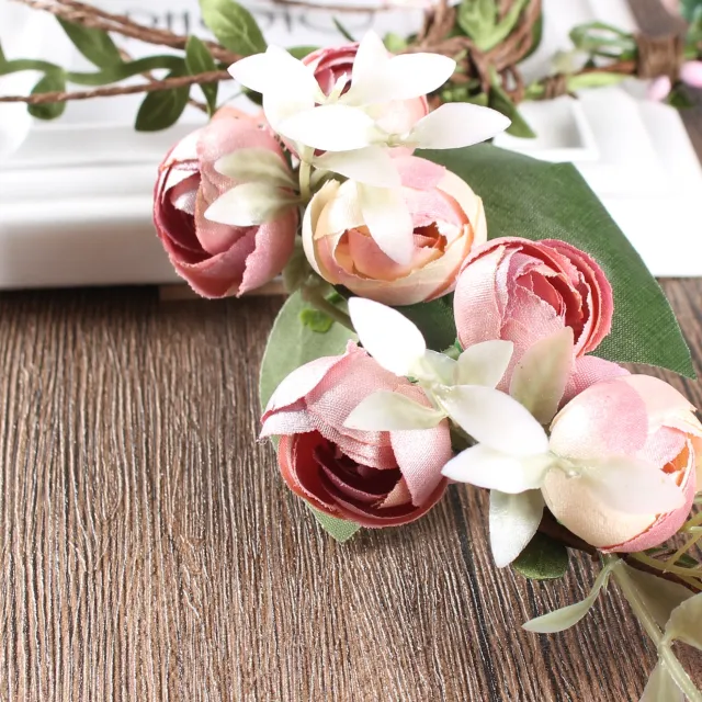 Flower Wreath Seaside Holiday Simulation Flower Headband Light Pink - Shop at LoveMi
