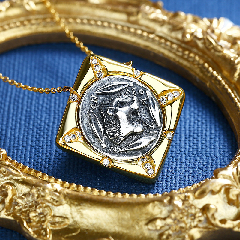 Gold Vintage Coin Sweater Chain