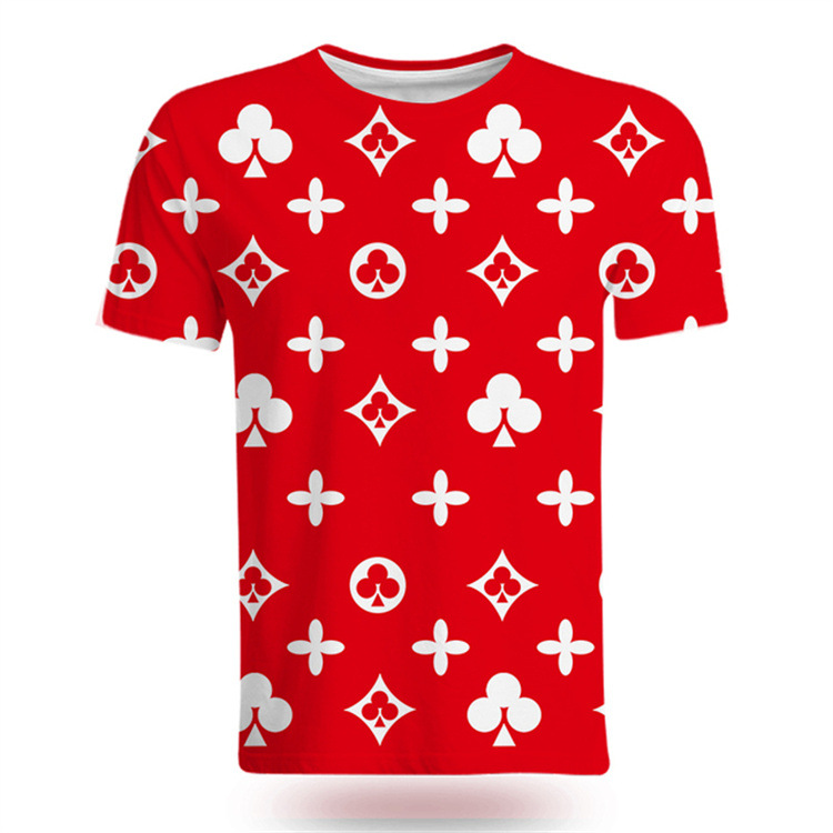 تي شيرت رجالي كاجوال صيفي بطباعة ثلاثية الأبعاد