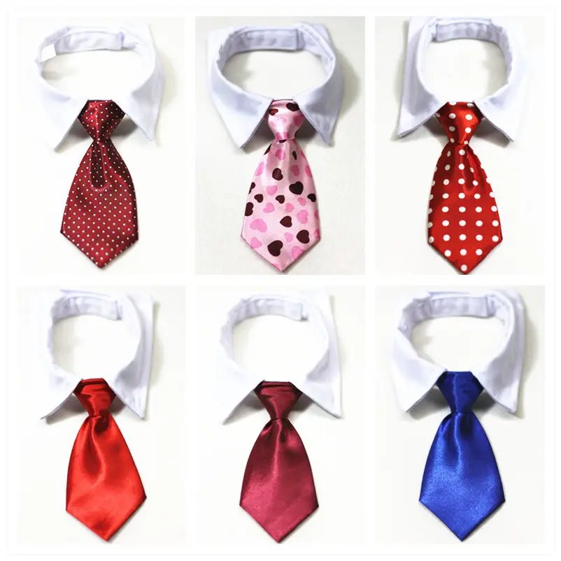 Cat And Dog Pet Fake Tie Solid