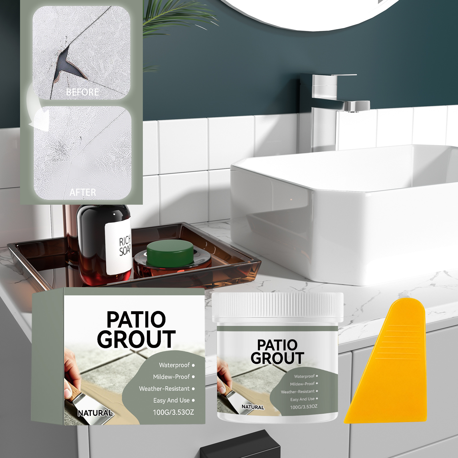 New Cross-border Product Beige Tile Grout For Home Kitchen Floor Tiles, Used For Leak Repair, Sealing, And Waterproofing.