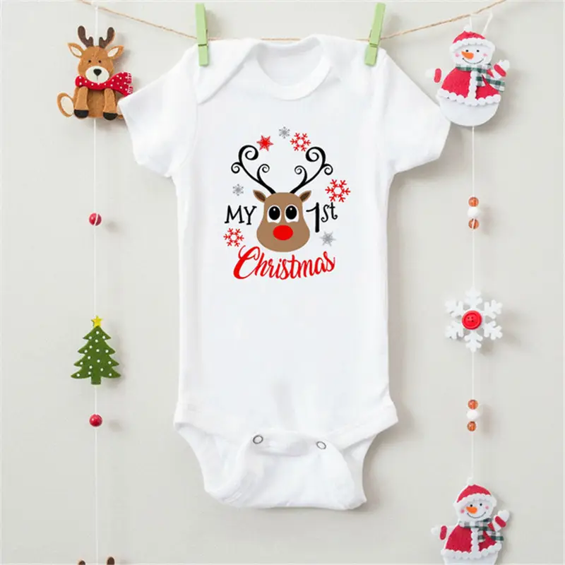 Printed Short-sleeved Triangle Romper One-piece