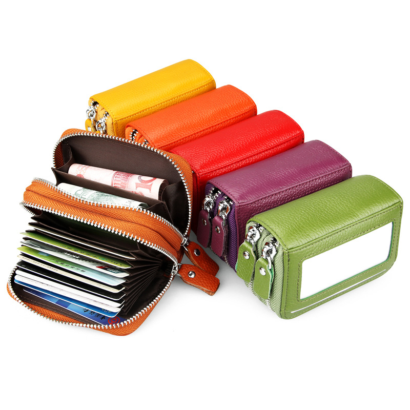 Title 11, Double Layer Enlarged Leather Organ Card Bag Wi...