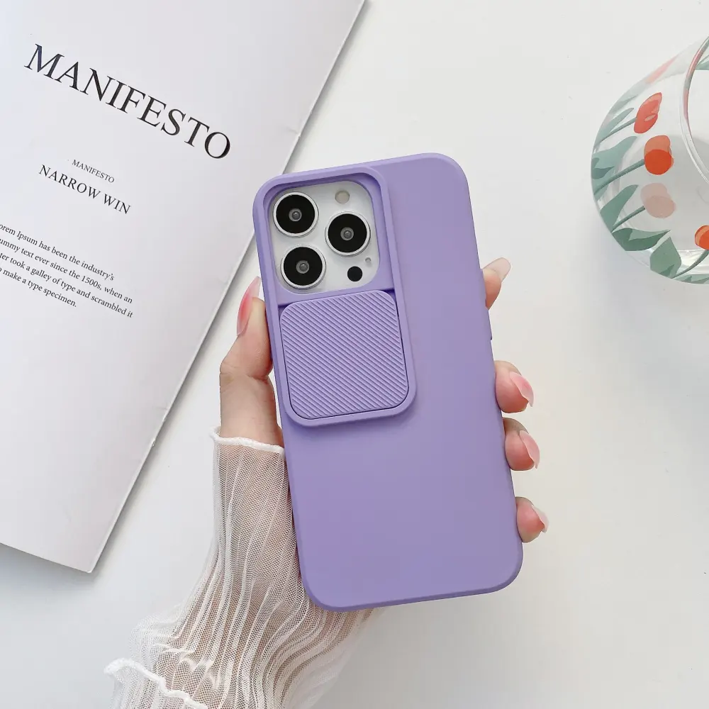 Sliding Window Cover Silicone Mobile Phone Protective Case