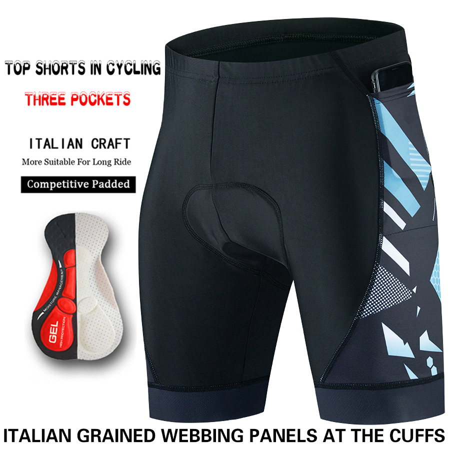 Title 7, Shorts de ciclismo masculinos com três bolsos, ...