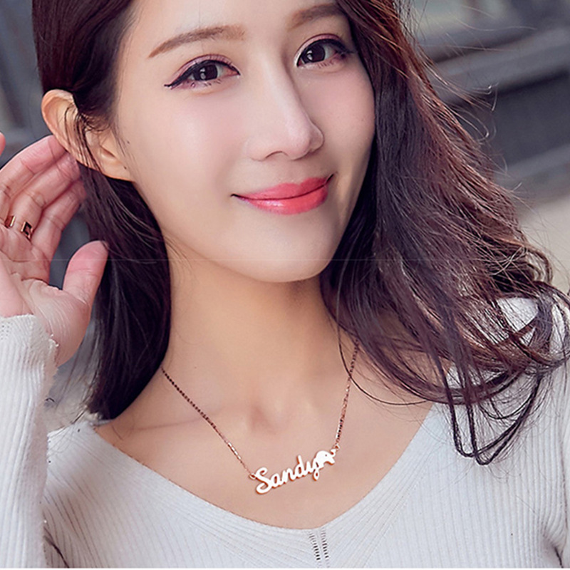 Stainless Steel Letter Pendant Clavicle Chain Exquisite Bracelet Chain Holiday Gift