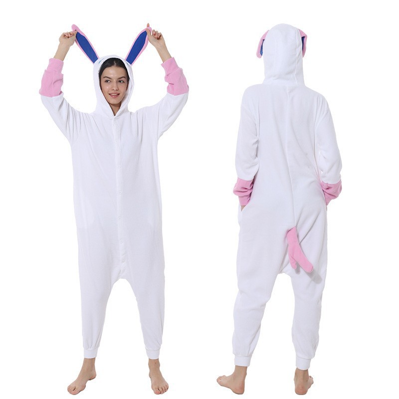 Cartoon One-piece Pajama Polar Fleece White Elf Homewear