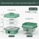 Multi-layer Dish Cover Heat Preservation Kitchen Cover Dining Table Leftover Storage Box Transparent Stack Cooking Hood Steamer view 5