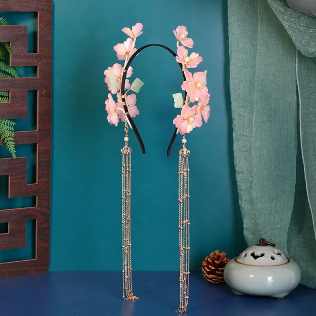 Hanfu Hair Hoop Fairy Versatile Glass Headwear Going Out Net Red Retro Accessories Flower God - Shop at LoveMi