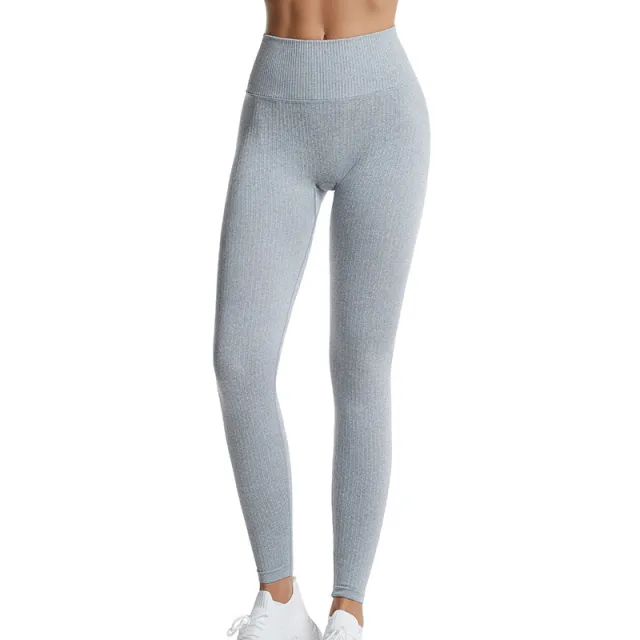 Women's Solid Color Large Size Seamless Yoga Pants Sports Quick Dry Light Grey - Shop at LoveMi