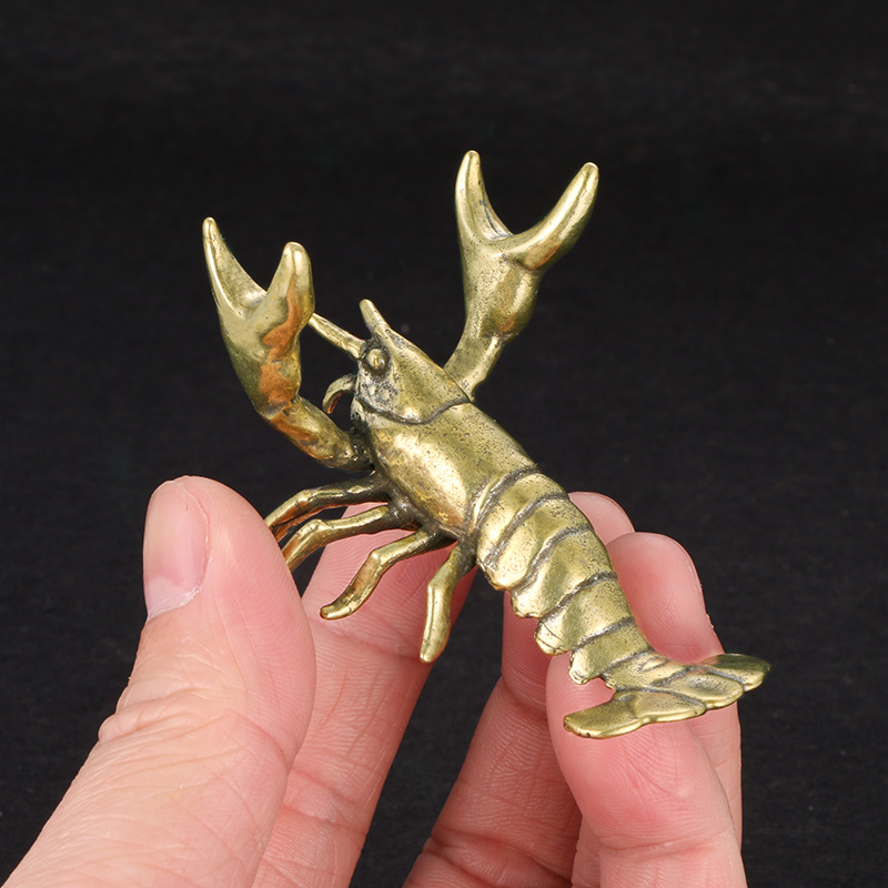 Title 3, Solid Brass Crayfish Ornaments Vintage Pure Cop...