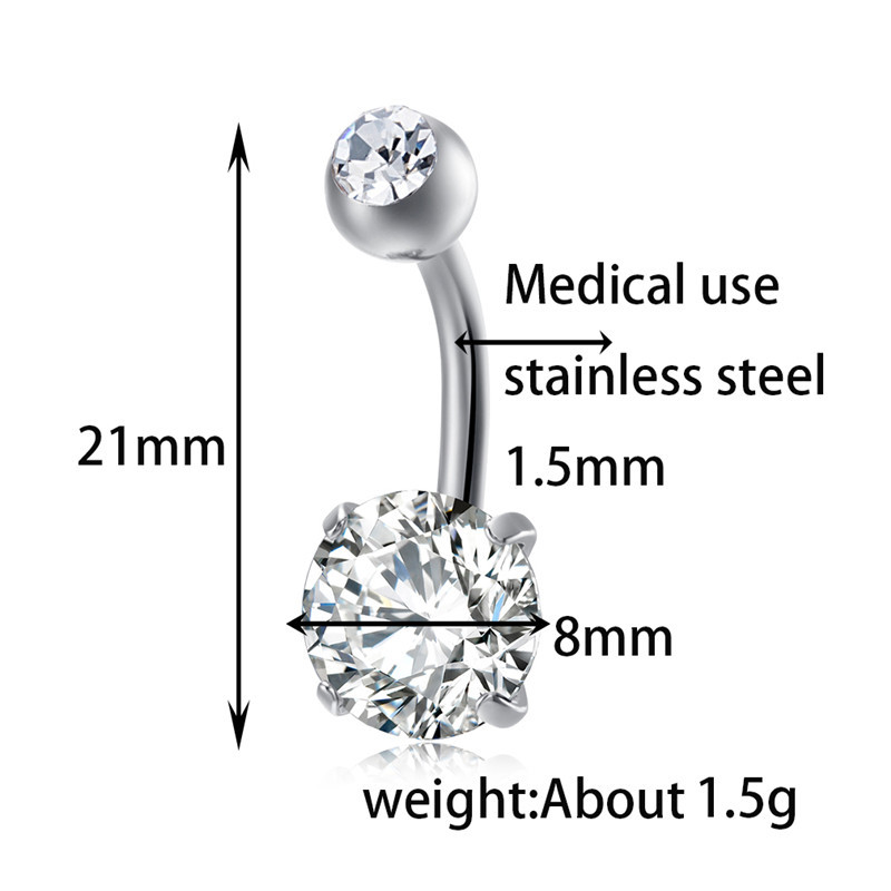 Title 6, Bauchnabelring aus Edelstahl mit Zirkongold und...