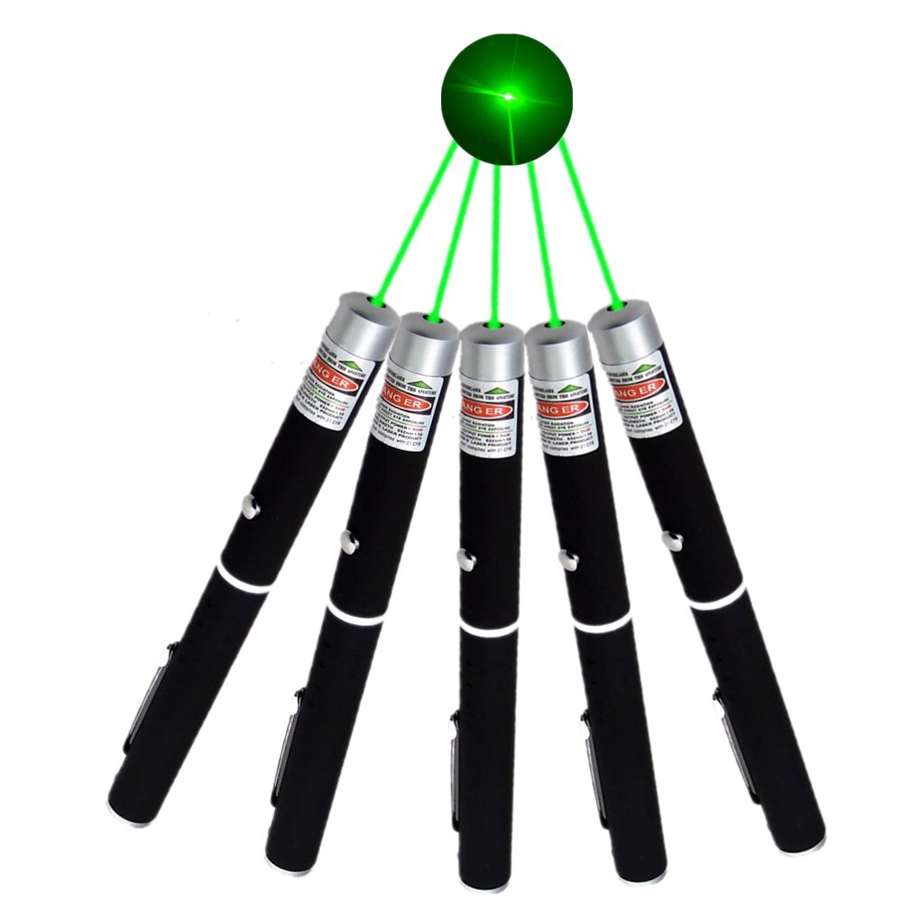 532nm Green Laser Pointer Pen Light Visible Single Beam AAA Lazer Torch 5PCS Mini Small Teaching Pen Light Pet Toys
