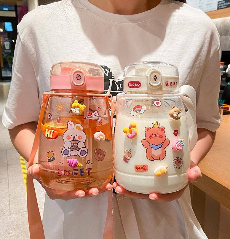 High-value, Big-belly Cup, Female Double Drink, Student Cute Portable Water Cup, Handy Cup