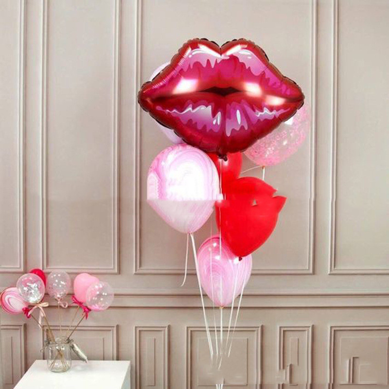 Large Lipstick Aluminum Film Balloon Valentine's Day