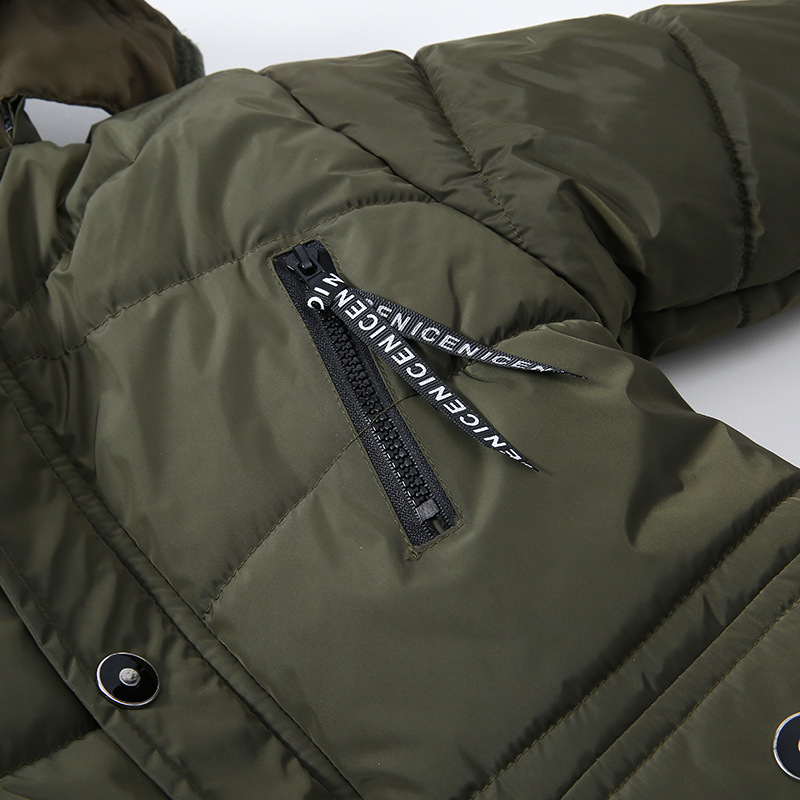 Boys Large Fur Collar Padded Warm Cotton Jacket — foto 8