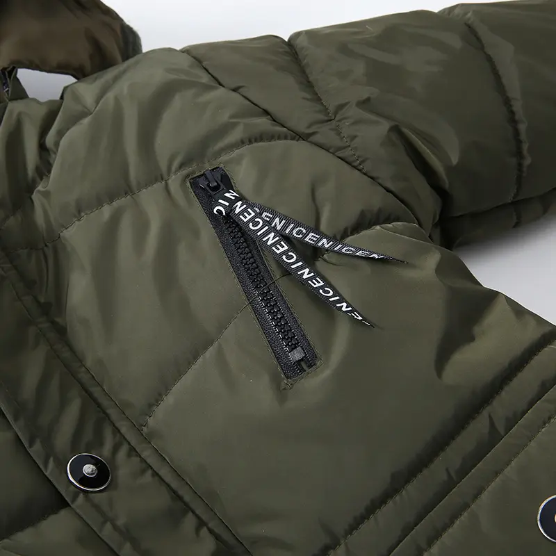 Boys Large Fur Collar Padded Warm Cotton