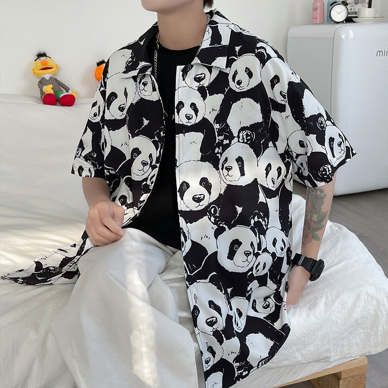 Men's Fashion Casual Panda Full Printed Shirt