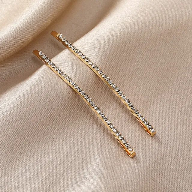 Rhinestone Clip With Simple Korean Bangs White - Shop at LoveMi
