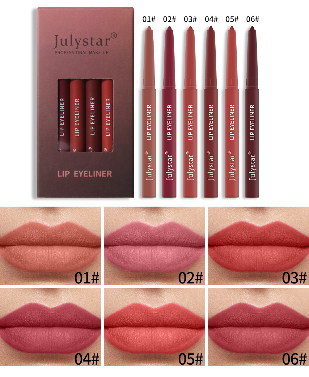 Lip Pen Waterproof Lipstick Pen P Ink Matte Lip Gloss Rotary Lipliner Suit 2
