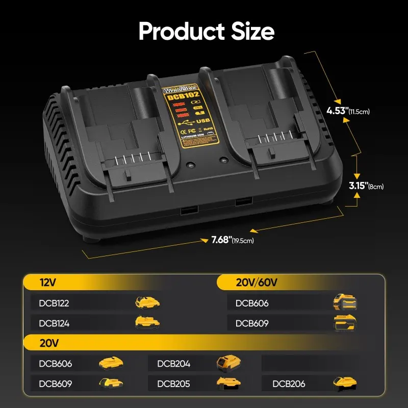 Dual-port Fast Charger, 2-in-1