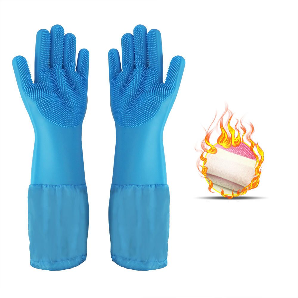 Title 6, Silicone Dishwashing Gloves Female Waterproof H...