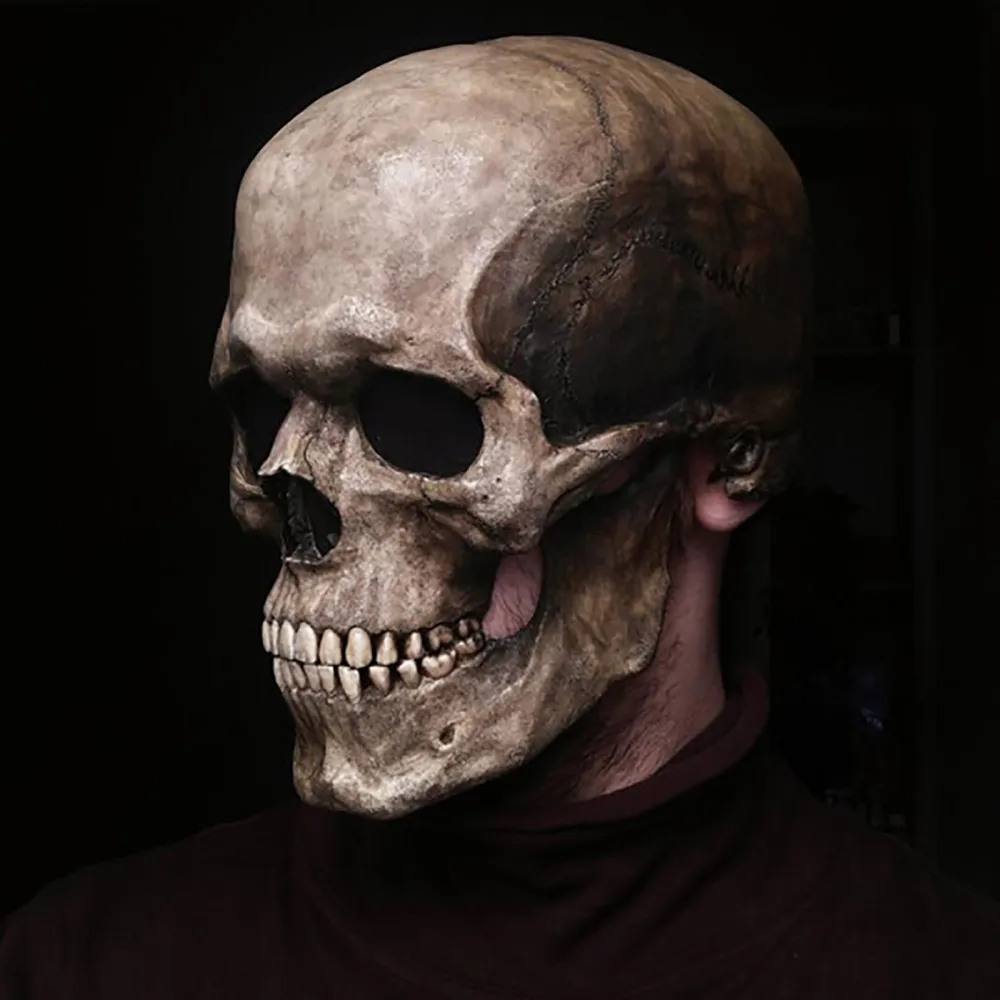 Halloween Movable Mouth Skull Mask Helmet Full Head