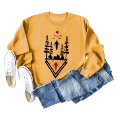 European And American Letters Fashion Loose Bottom Long Sleeve - Yellow - View 1