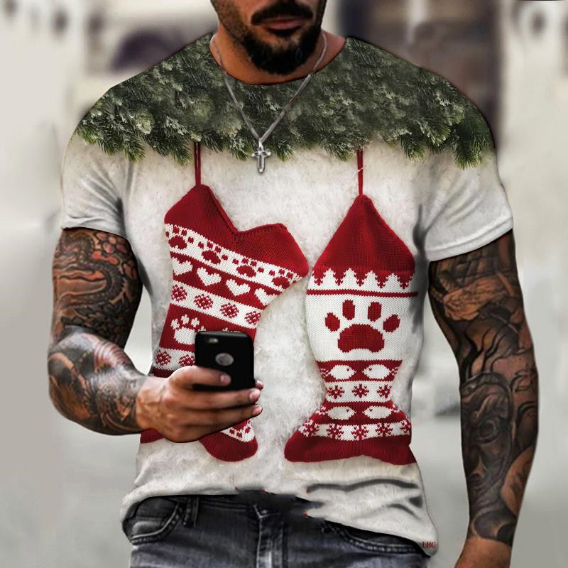 Title 7, Kerstmis heren 3D T-shirt met digitale print en...