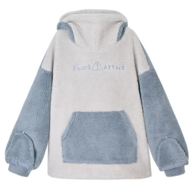 Fat Sister Coat Embroidered Pullover Top Blue - Shop at LoveMi