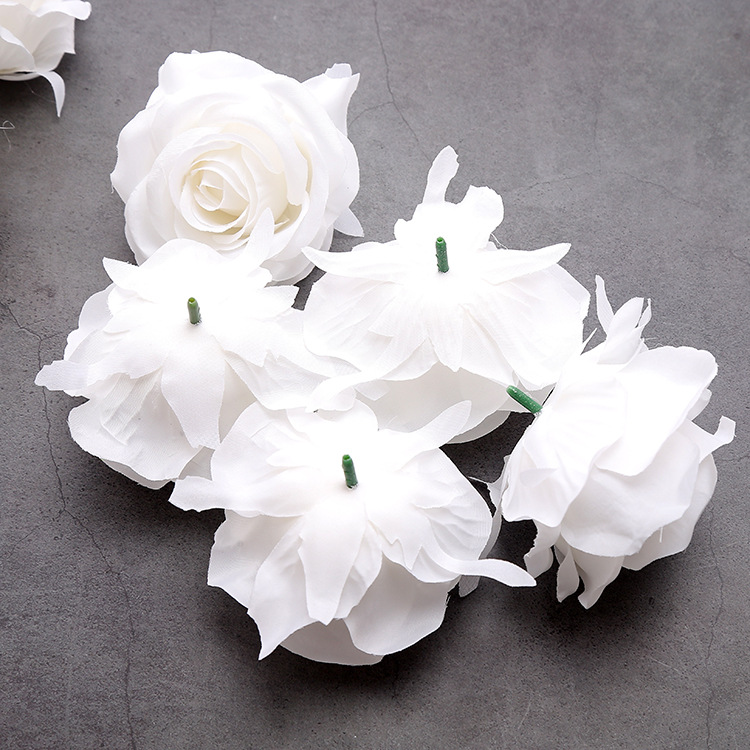 Title 3, Pure White Rose Snow White Simulation Raw Silk ...