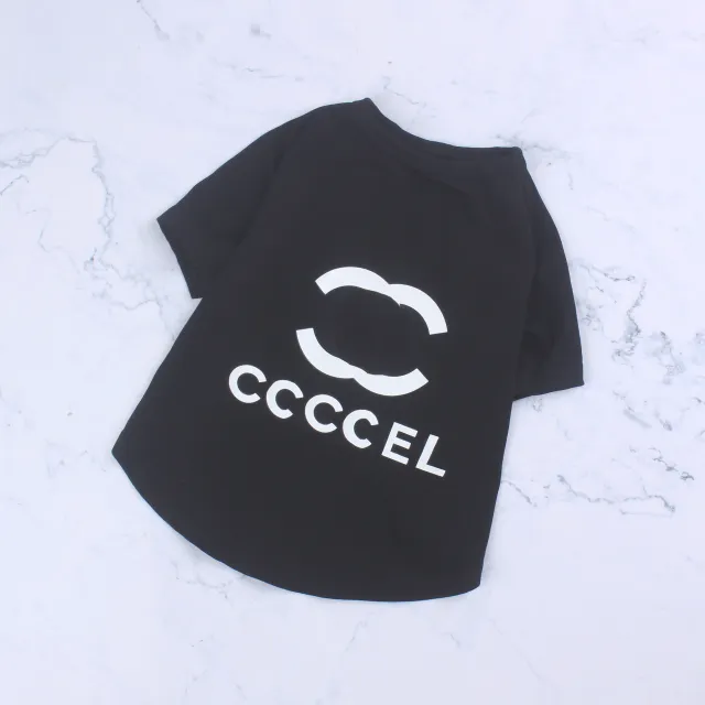 Spring Summer Pet Clothes Cotton Stretch Letter Thin T Shirt Black - Shop at LoveMi